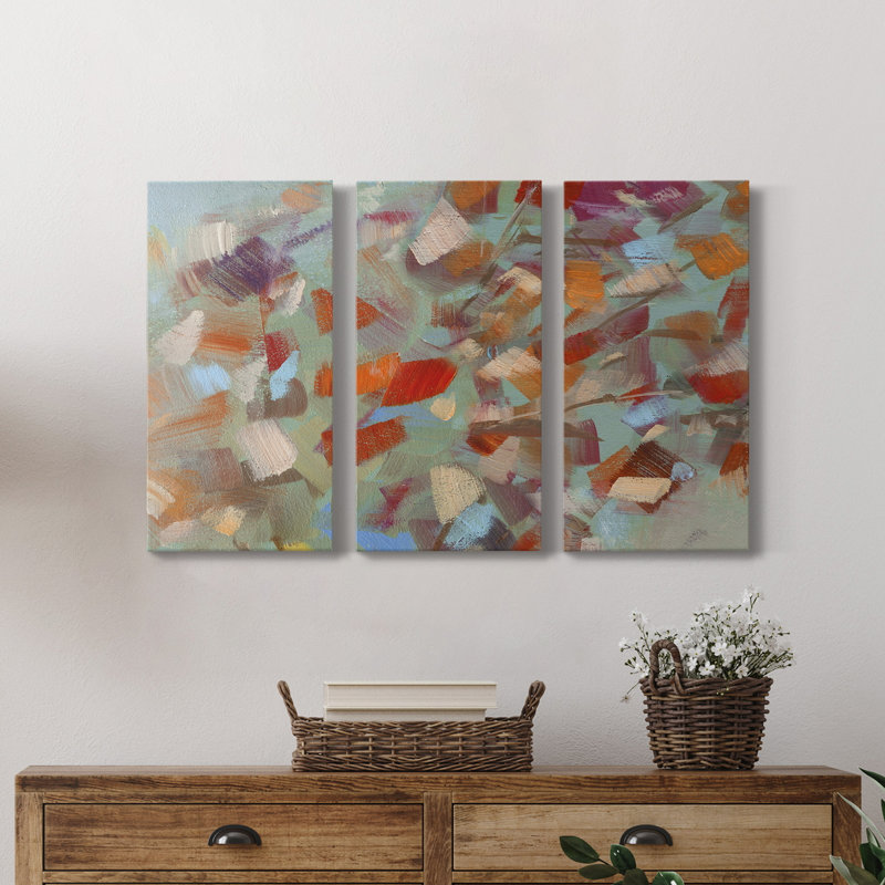 Confetti Party - ensemble de 3 peintures sur toile tendue, H 60 po x l 120 po x P 1 po