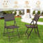 Ensemble de 2 chaises de salle à manger pliables en rotin brun Sigrun pour jardin