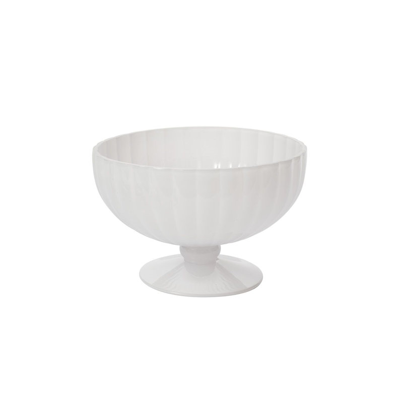Pot à fleurs en verre Edite, Blanc