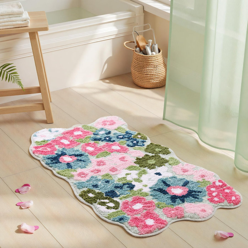  Tapis de salle de bain Wildflower, Printemps, fleurs sauvages, L 32 po x l 20 po