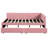 Daybed With Linen Cover  Pink , 2 Storage Drawers, No Box Spring, Stable Bed Pink Upholstered Drawer - Frame For A Cozy Night-2024149668