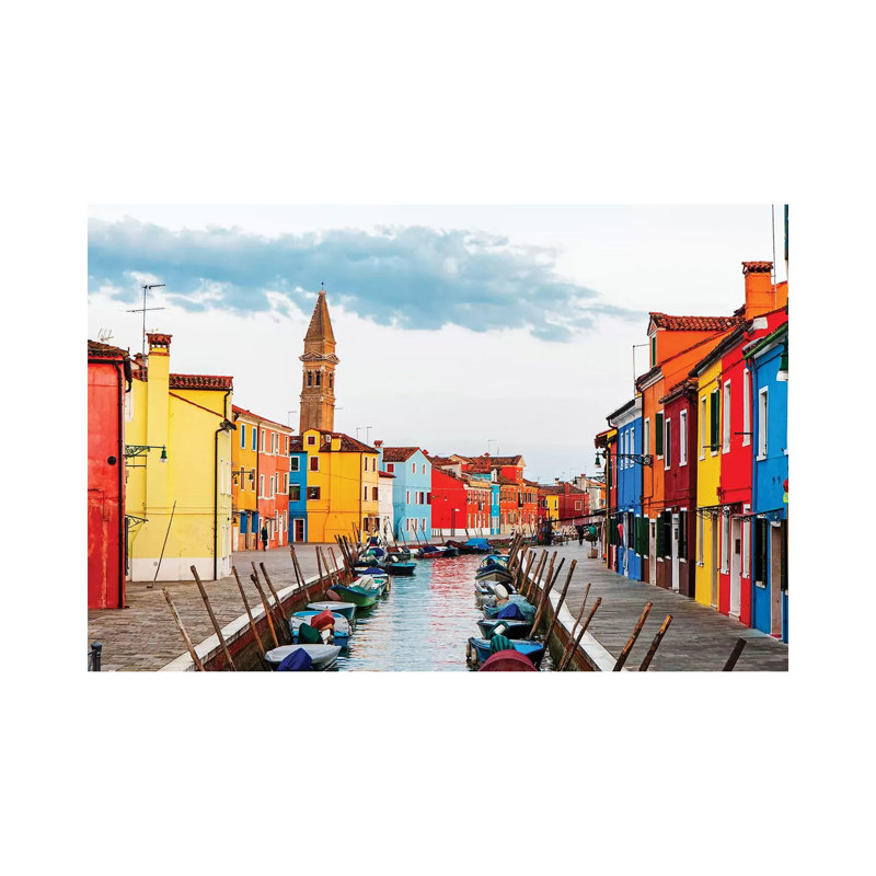 Street Scene In Burano Italy by Susan Schmitz - Print on Canvas, Wrapped Canvas, 66.04cm H x 101.6cm W x 1.91cm D