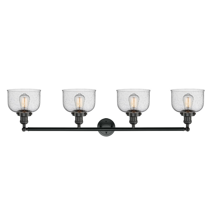 Éclairage pour salle de bain 4 lumières Hannelore, Incandescente, Noir mat