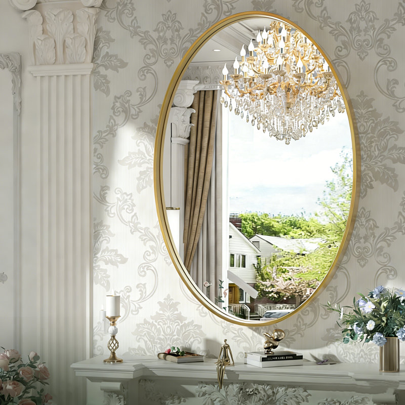 Miroir de salle de bain Emmarose, 30 po x 22 po, Noir