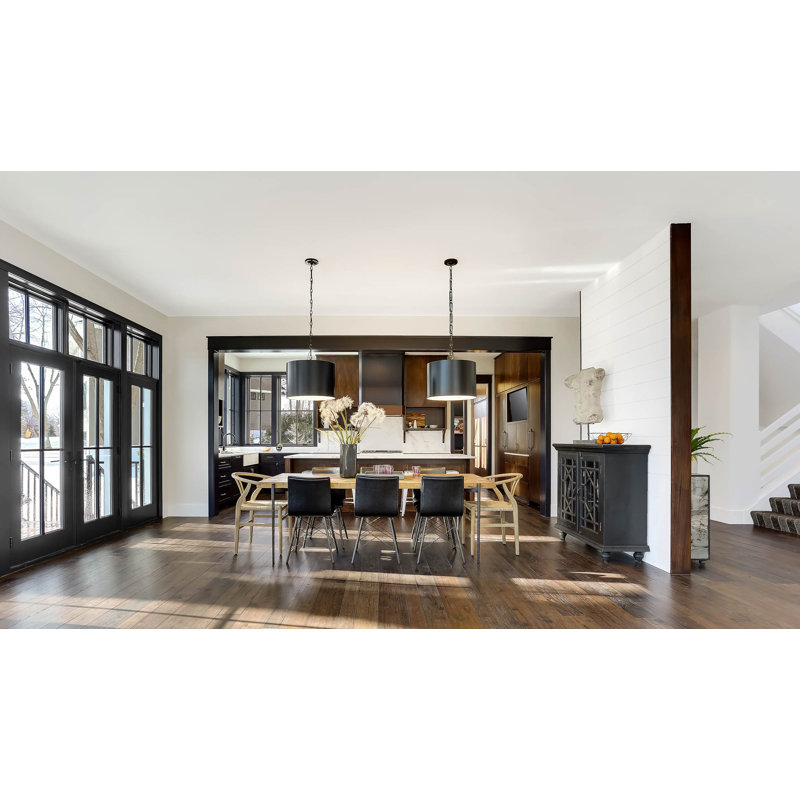 Amea 6 - Light Dimmable Drum Chandelier, Matte Black