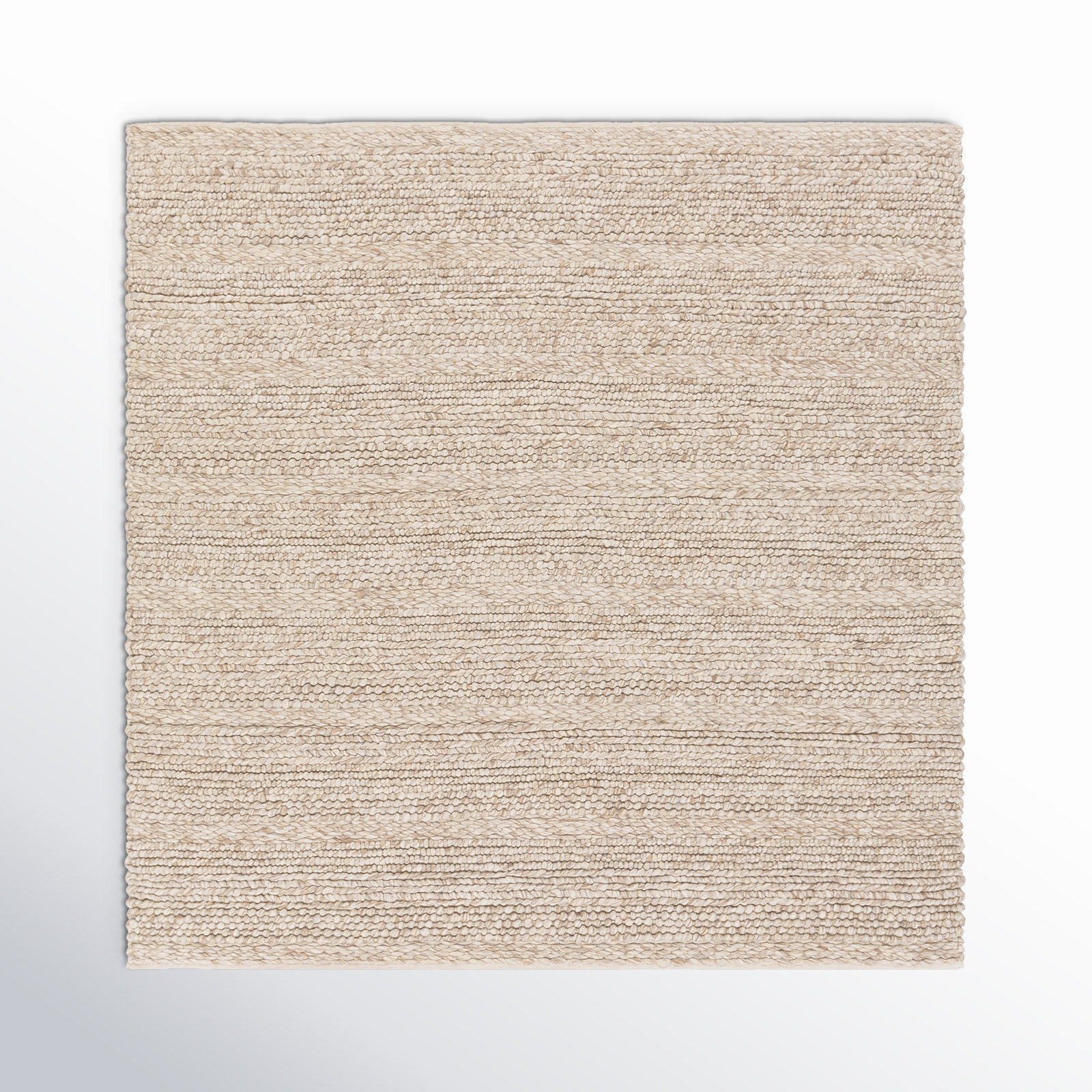Zekia Cream Hand-Woven Wool Rug, Square 8'