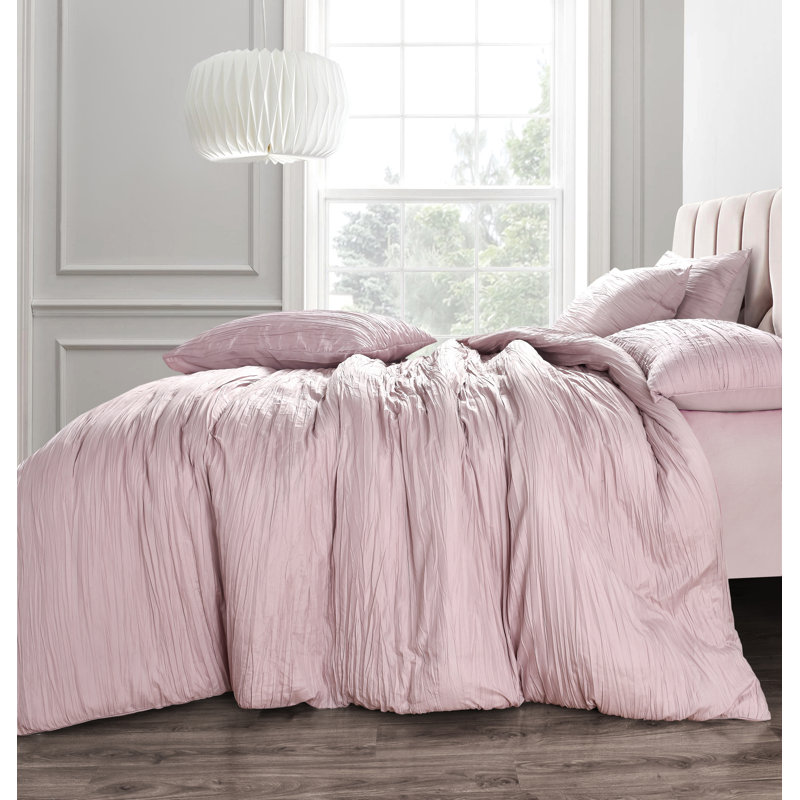 Crinkle Pleat Soft Touch Duvet Set, 135 x 200 cm