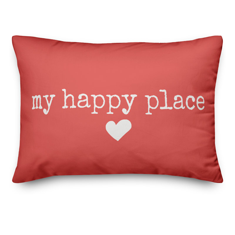  Housse et insert pour coussin rectangulaire My Happy Place, Corail