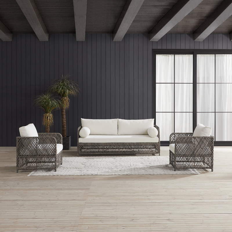Cobe 3pc Wicker Outdoor Sofa Patio Furniture Set