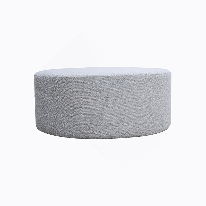 Table basse ronde, table de bout rembourrée Boucle, fonctionne comme table d'appoint, repose-pieds et siège