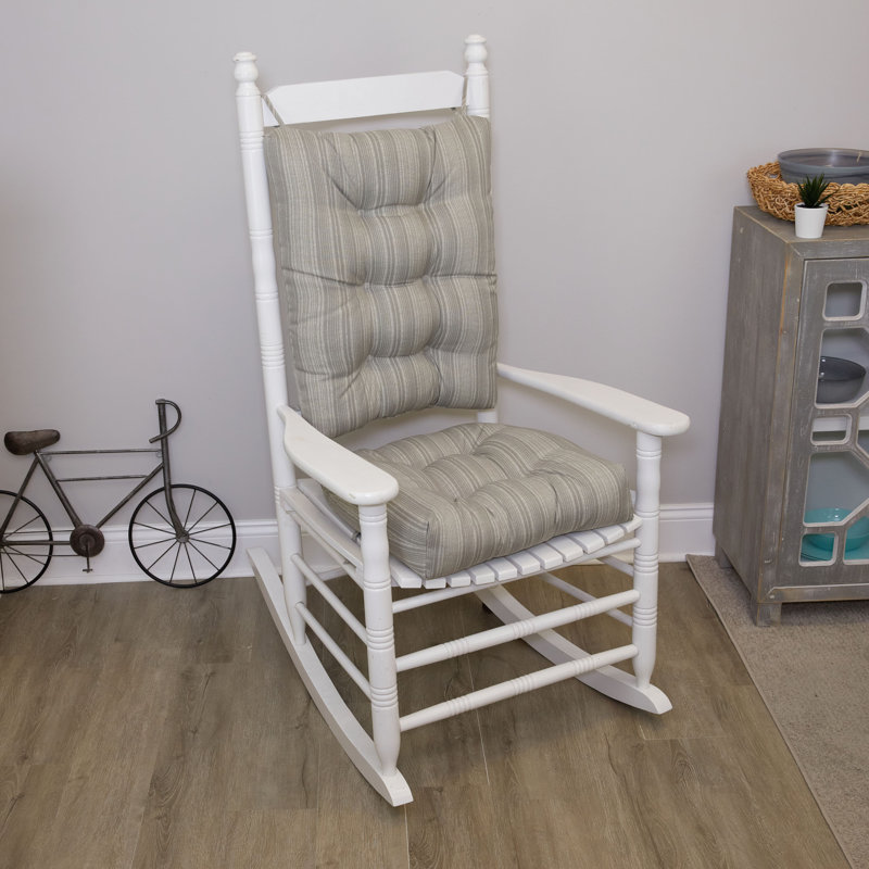  Solarium Rocking Chair Cushion, Assembled in The USA, for Indoor & Outdoor Use, Patio, Living Room, or Nursery, 19"x19" Seat and 21"x18" Seatback, Boardwalk Stripe