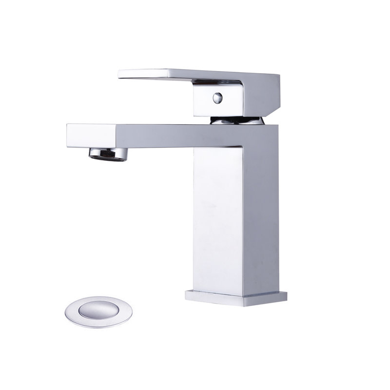 Single-Hole Single-handle Bathroom Faucet with Drain Assembly, Silver