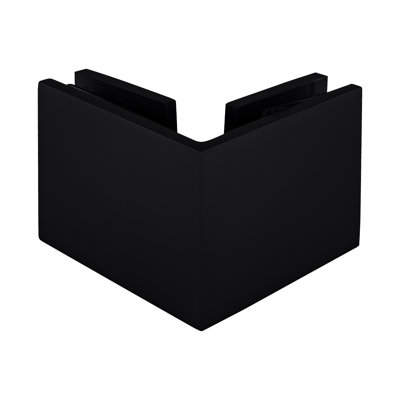 Square 90 Degree Glass to Glass Clamp For 3/8" to 1/2" (10 to 12mm) Glazing Thickness Matte Black Finish