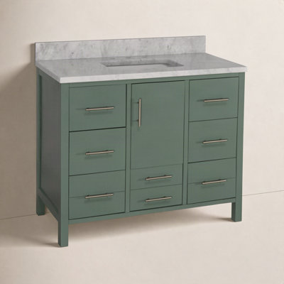 Kiara 42" Carrara Marble Single Bathroom Vanity