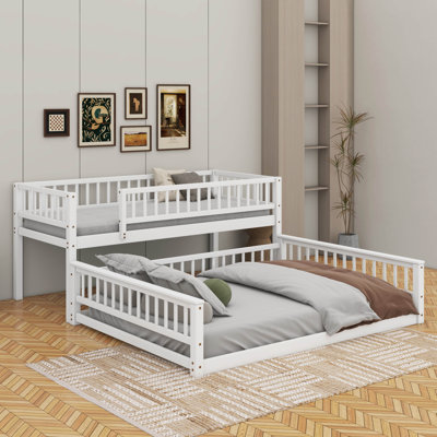 Twin XL Over Queen Bunk Bed With Ladder
