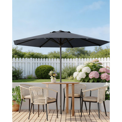 9 ft Outdoor Patio Umbrella, with Crank Lift & Push Button Tilt, UV Protection Waterproof