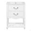 Meuble-lavabo de 24 po avec lavabo en céramique, armoire de salle de bain avec deux tiroirs à fermeture en douceur et une tablette ouverte-931485404