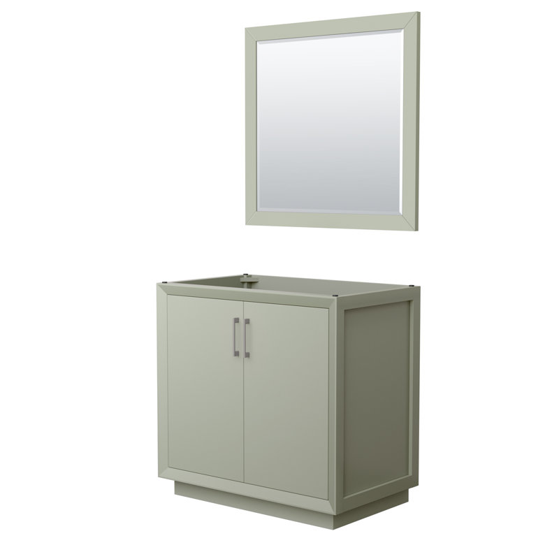 Base de meuble-lavabo simple 35,25 po Strada seulement, Vert clair / gris