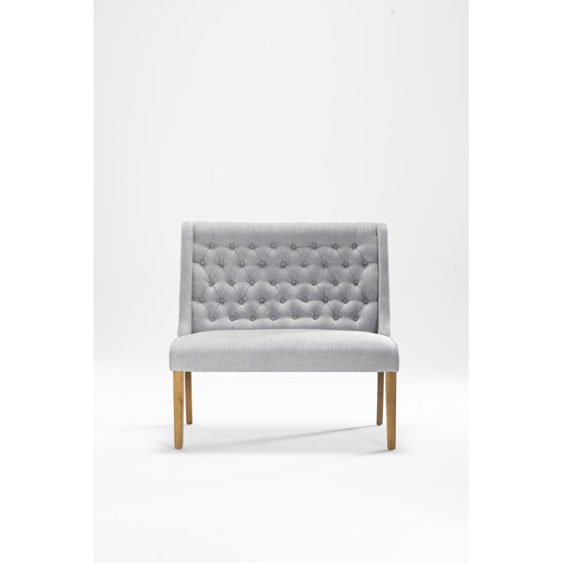 Mairead Upholstered Bench, Grey, 98cm H x 100cm W x 66cm D