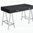 Black glossy and chrome 2-drawer writing desk
