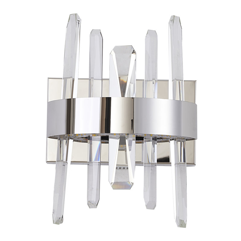 Transitional 5 Light LED Chrome Crystal Wall Sconce