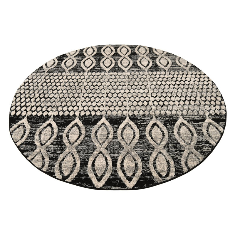 Brohdy Moroccan Indoor Rug, Round 4'