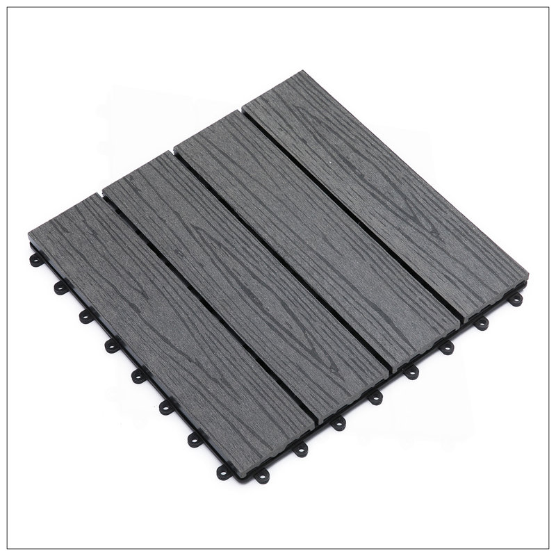 Carreaux de terrasse à emboîtement, paquet de 11, plancher extérieur toutes saisons pour porche, balcon et cour arrière, facile à installer, gris