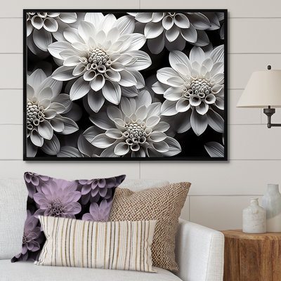 «Essential Black and White Mums Beauty I», reproduction d'art sur toile