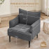 Fauteuil d'appoint, canapé simple à accoudoirs rembourrés, Tissu gris