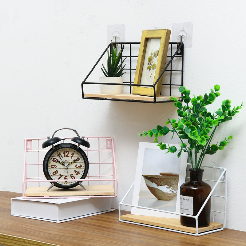 Triangle Bracket Shelf with Live Edge, White