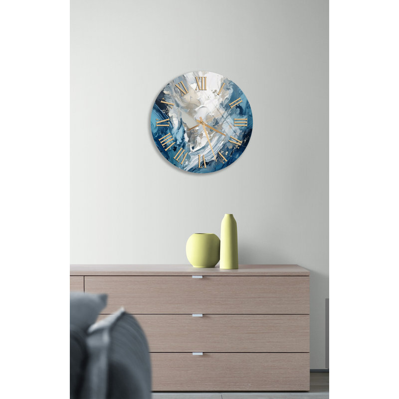 Horloge murale en verre trempé, Doré
