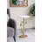 D14X24" Gold Side Table With White Marble Top
