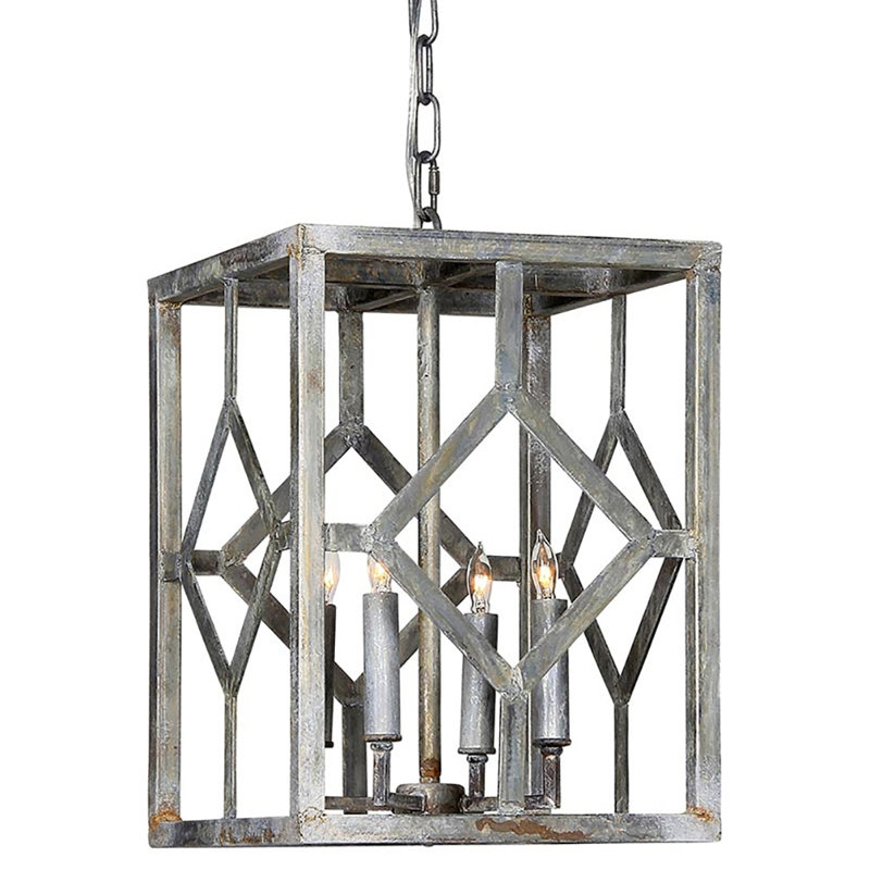 Izmir 4 - Light Lantern Square Chandelier, Deep Ocean