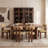 Solid Oak Assembled Boucle Upholstered Dining Chairs-2031779043