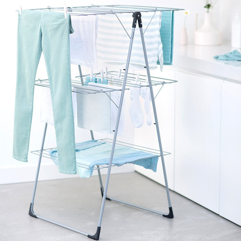 Brabantia Tower Folding Clothes Drying Rack, Metallic Gray