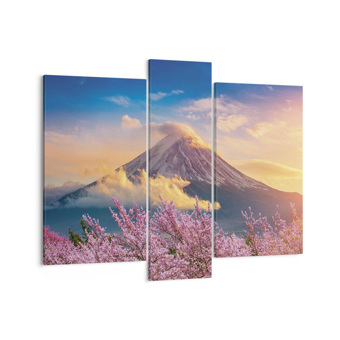 3-tlg. Leinwandbilder-Set Fuji Flower Cherry