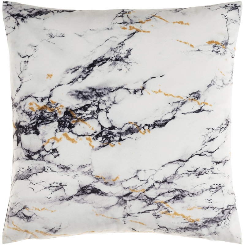Macall Square Pillow Cover and Insert, Polyester/Polyfill, 20" x 20", Orange/Black