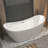 59 "Acrylic Freestanding Tub, Gloss White,  With Chrome Overflow And Pop-Up Drain, CUPC Certified