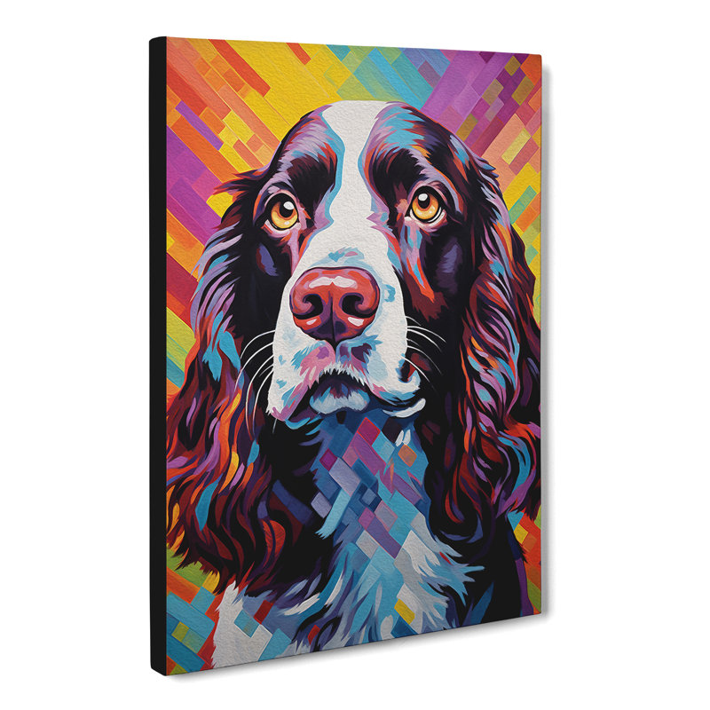 English Springer Spaniel Op No.3 - No Frame Art Prints - Wrapped Canvas, 60cm H x 40cm W x 3cm D