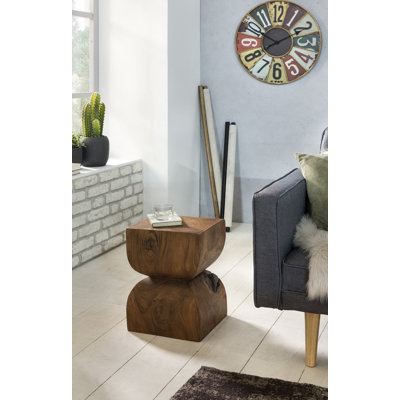 Kada Solid Wood Tree Stump End Table