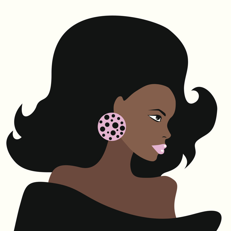 Mhegan, «African Beautiful Woman on Canvas» par Katyau, impression, H 12 po x l 12 po x P 1,25 po