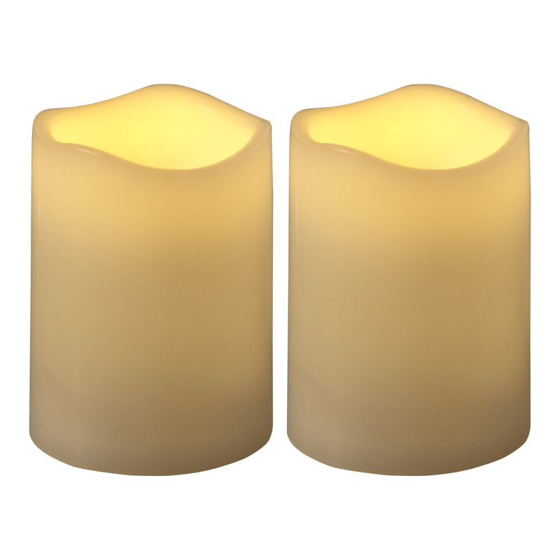 Set of 2 Waterproof LED Pillars, 3x4, White