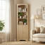 Grande armoire de coin cannelée Farmhouse avec tablettes ouvertes, l 15,75 po x H 68,9 po-1571591913