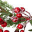 Couronne de Noël artificielle avec baies rouges givrées avec feuilles et pin 18 pouces