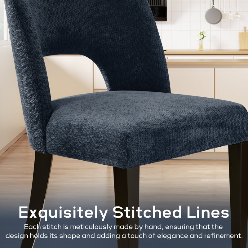 47cm H Upholstered Upholstered Back Side Chair, Blue