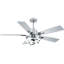 Ventilateur de plafond chromé ombré moderne 52 po avec lumière et télécommande, moteur à courant continu réversible Eustolio-487085836