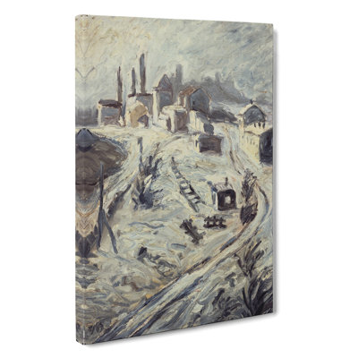 Train Tracks And Houses by Walter Gramatte - Wrapped Canvas