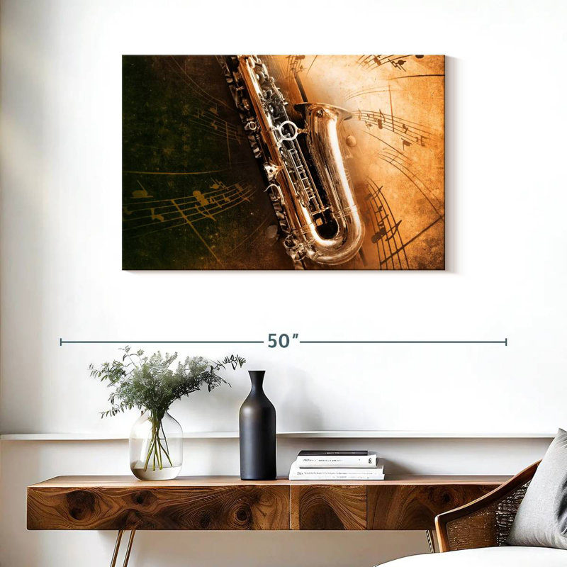 Abarca saxophone rétro, H 24 po x l 36 po