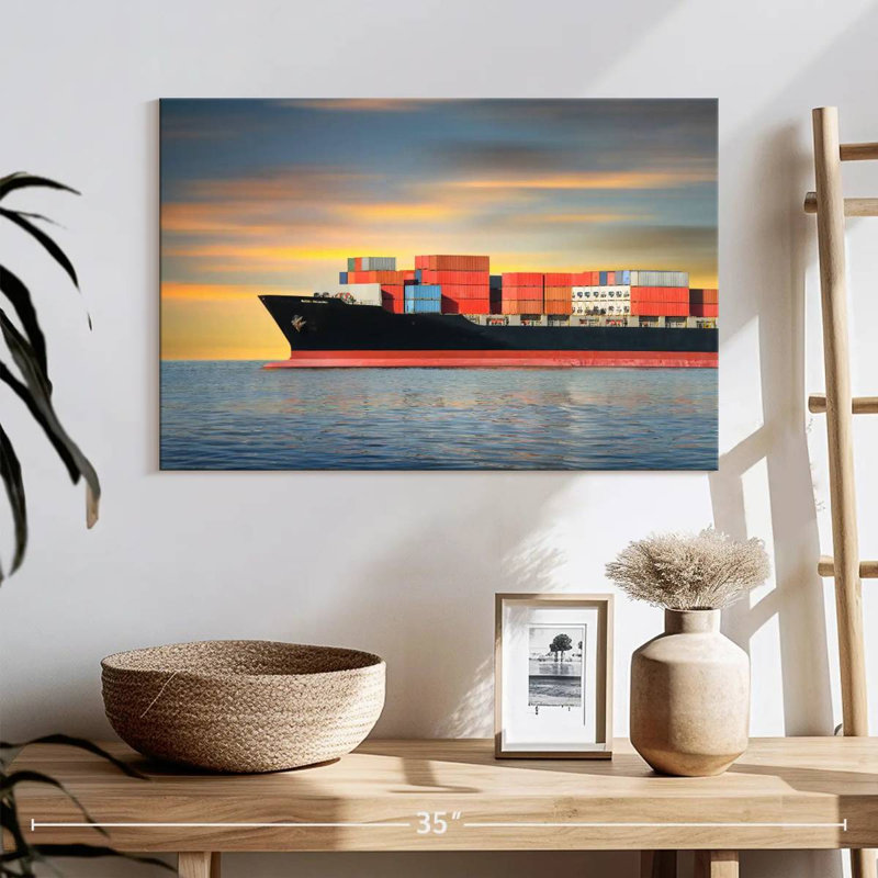 Cargo Ship, 16" H x 24" W