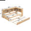 Lit de jour simple avec armoires de rangement pratiques et gigogne en bois massif-1358724092